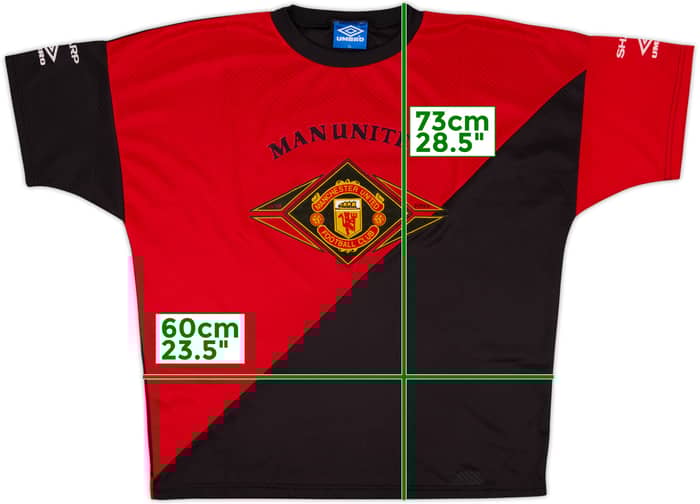 1994-96 Manchester United Umbro Training Shirt - 8/10 - (XL)