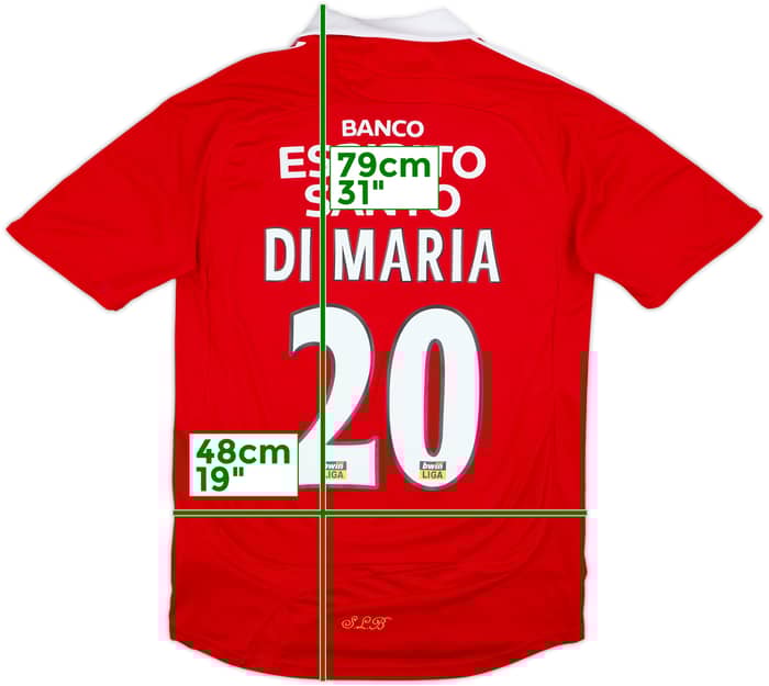 Camiseta de local del Benfica 2007-08 Di Maria #20 - 7/10 - (S)