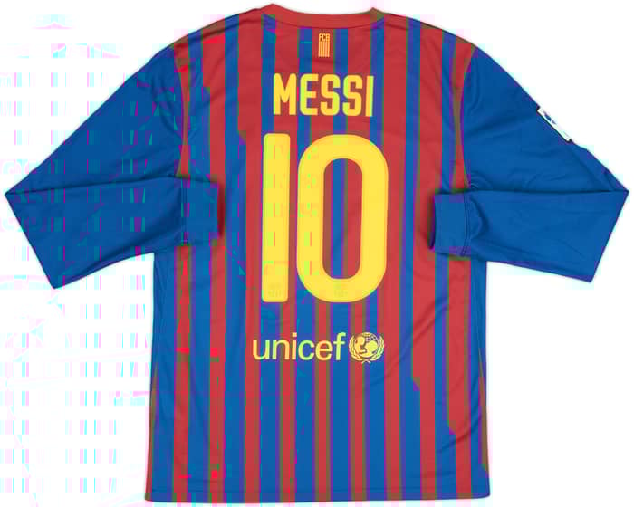2011-12 Barcelona Home L/S Shirt Messi #10 - 9/10 - (M)