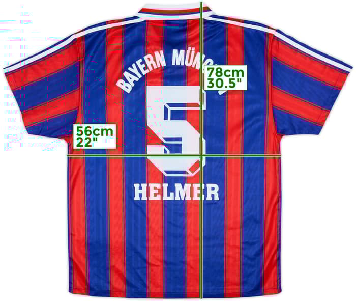 1995-97 Bayern Munich Home Shirt Helmer #5 - 8/10 - (XXL)