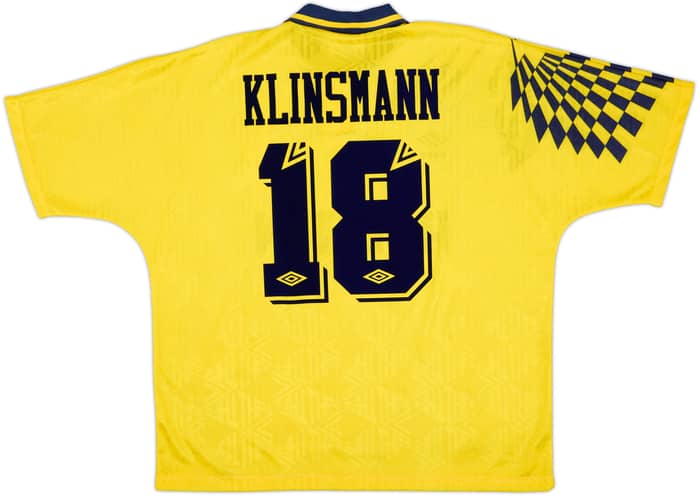 1991-95 Tottenham Away Shirt Klinsmann #18 - 8/10 - (XL)