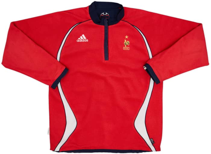 2007-08 France adidas Chamarra de forro polar reversible con 1/4 de cremallera - 8/10 - (L)