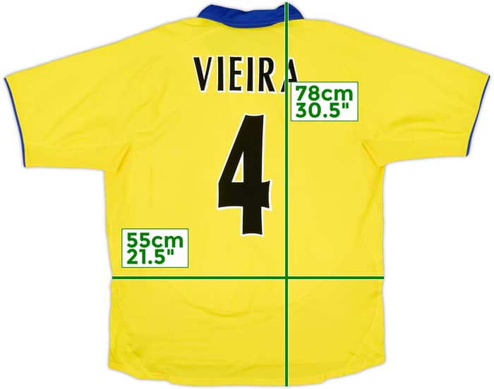 2003-05 Arsenal Away Shirt Vieira #4 - 8/10 - (XL)