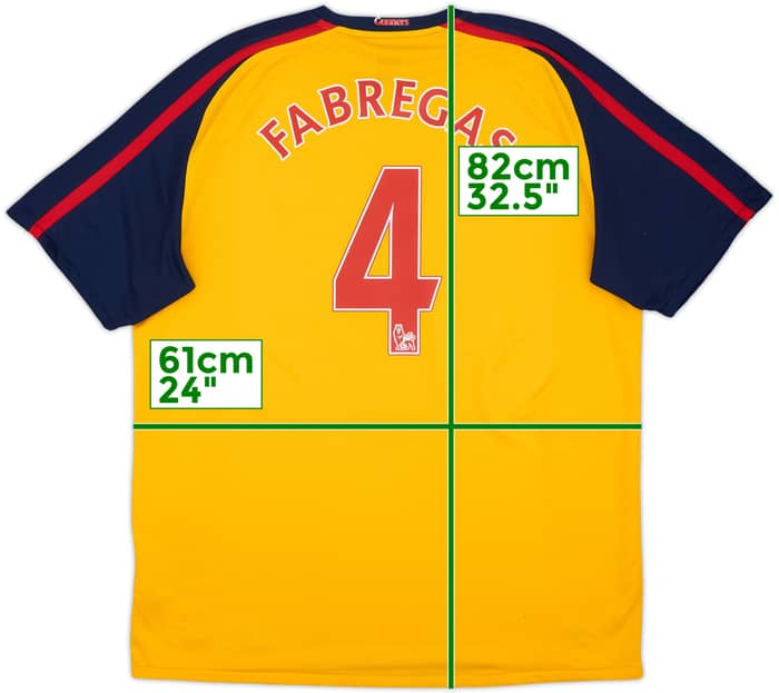 2008-09 Arsenal Camiseta Visitante Fabregas #4 - 6/10 - (XL)