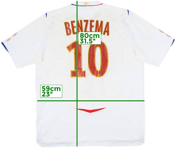2008-09 Lyon Home Shirt Benzema #10 - 4/10 - (XL)