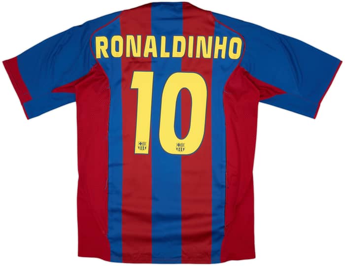 2004-05 Barcelona Home Shirt Ronaldinho #10 - 5/10 - (L)