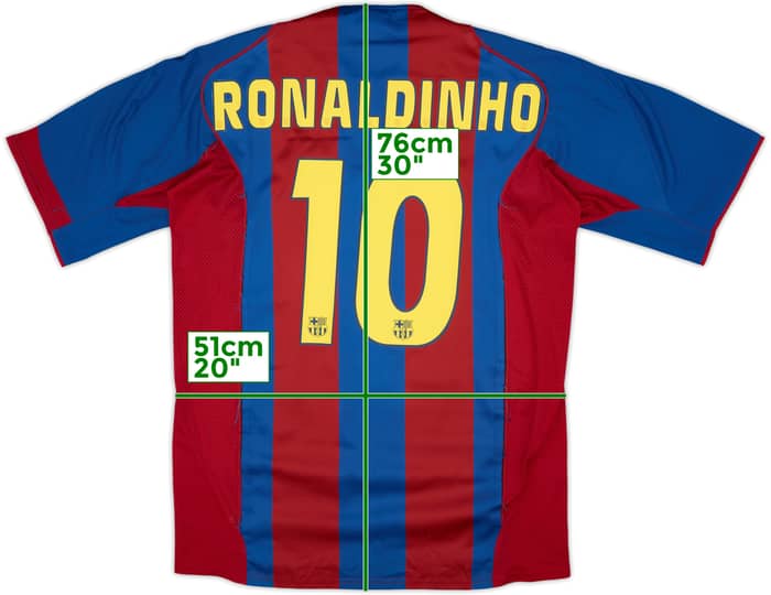 2004-05 Barcelona Home Shirt Ronaldinho #10 - 5/10 - (L)