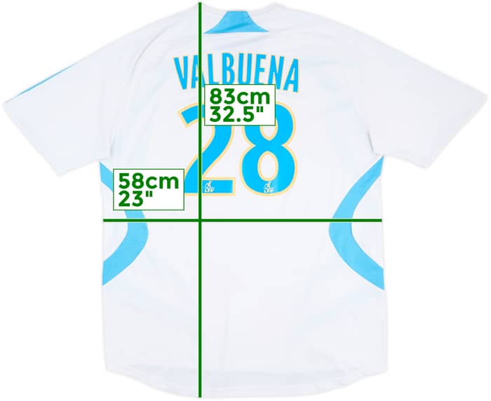 2007-08 Olympique Marseille Home Shirt Valbuena #28 - 6/10 - (XL)