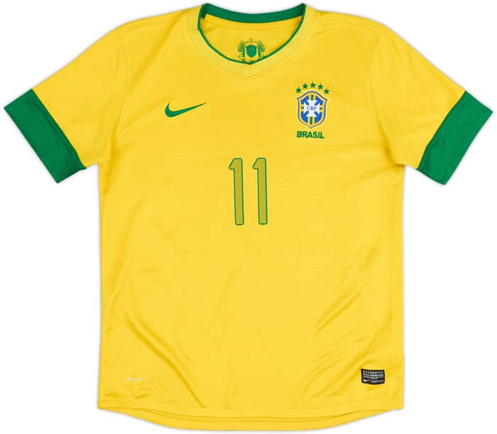 2012-13 Brazil Home Shirt Neymar #11 - 8/10 - (XL.Boys)
