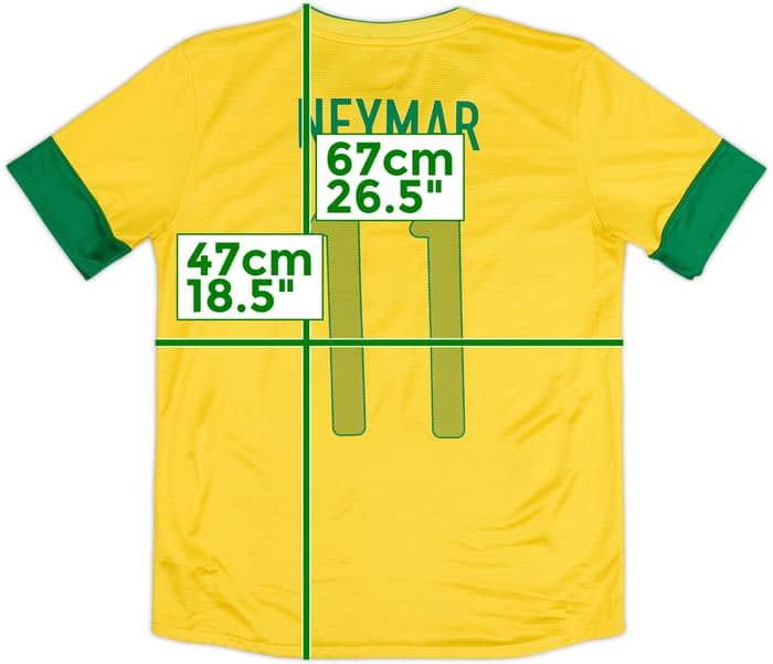 2012-13 Brazil Home Shirt Neymar #11 - 8/10 - (XL.Boys)