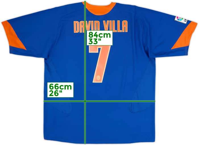 2005-06 Valencia Away Shirt David Villa #7 - 10/10 - (XXL)