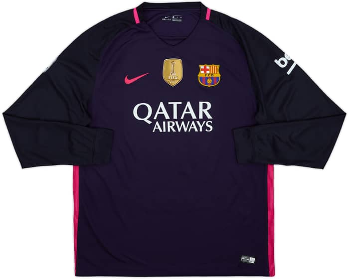 2016-17 Barcelona Away L/S Shirt Neymar Jr #11 - 6/10 - (XL)