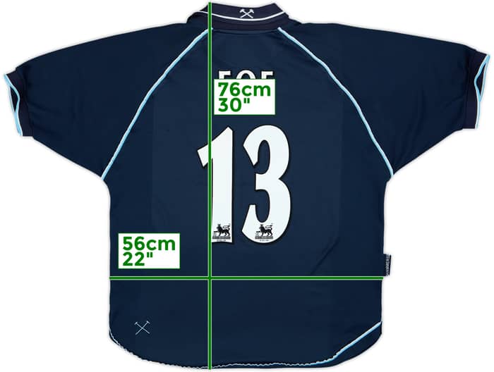 1999-01 West Ham Third Shirt Foe #13 - 7/10 - (M)