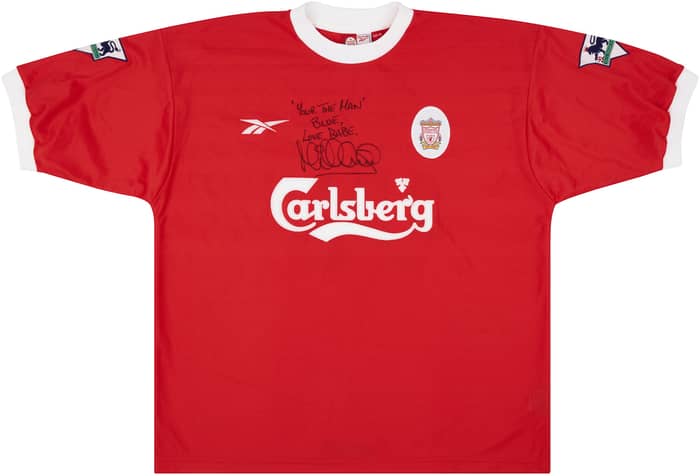 1998-99 Liverpool Match Issue Signed Home Shirt Owen #10