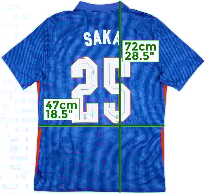 2020-21 England Away Shirt Saka #25 - 7/10 - (M)