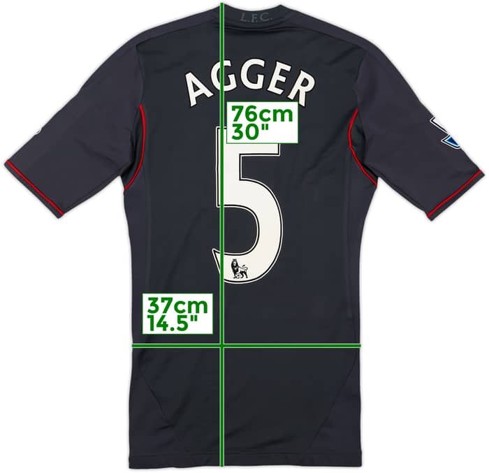 2011-12 Liverpool Player Issue TechFit Away Shirt Agger #5 (S/M)