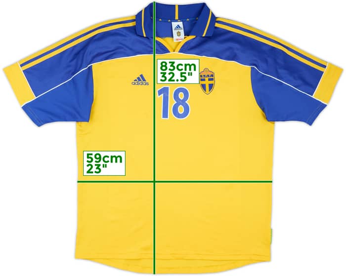2000-02 Sweden Match Issue Home Shirt #18