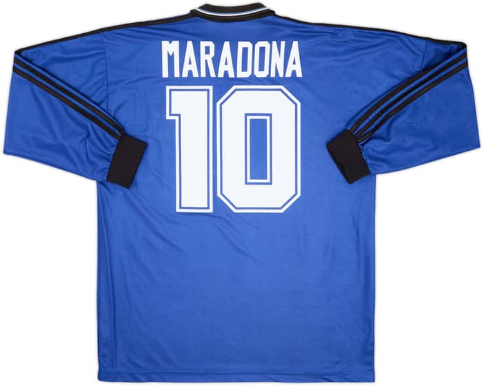 1994-97 Argentina Away L/S Shirt Maradona #10 - 8/10 - (XL)
