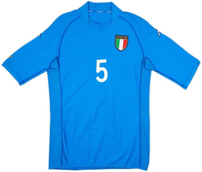 2002 Italy Home Shirt Cannavaro #5 - 6/10 - (XL)
