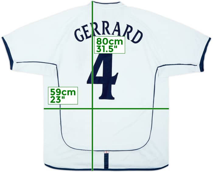 2001-03 England Home Shirt Gerrard #4 - 6/10 - (XL)