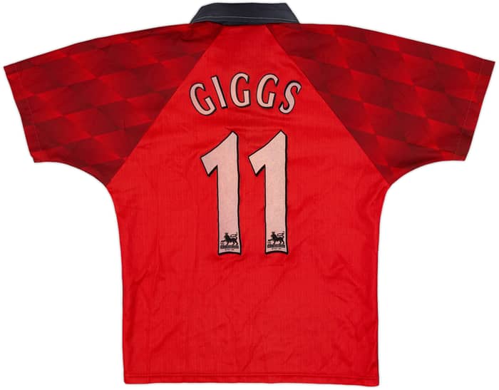 1996-98 Manchester United Home Shirt Giggs #11 - 7/10 - (Y)