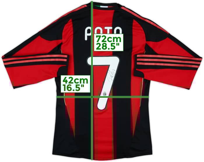 2010-11 AC Milan Player Issue Signed Home L/S Shirt Pato #7 - 7/10 - (S)
