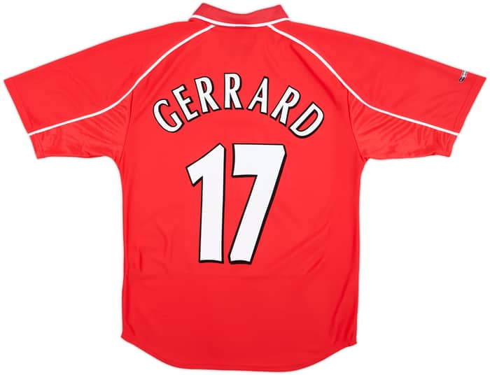 2000-02 Liverpool Home Shirt Gerrard #17 - 7/10 - (XL.Boys)