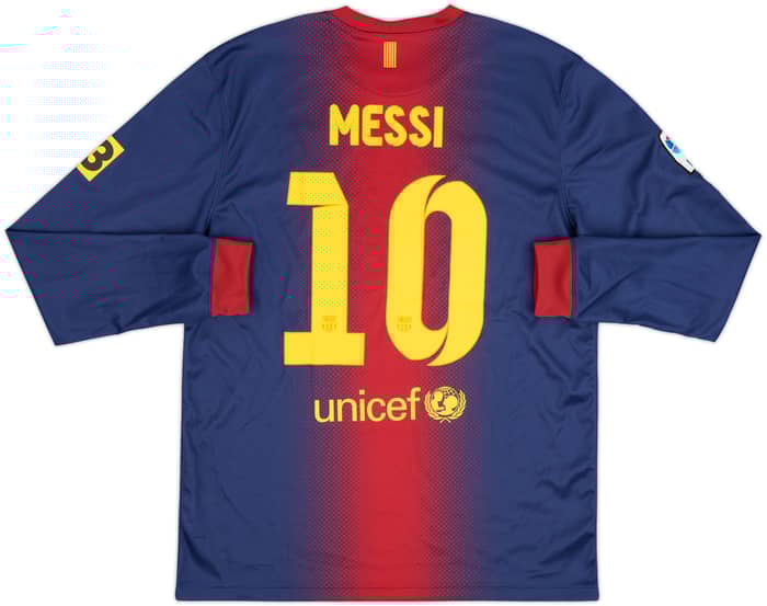 2012-13 Barcelona Home L/S Shirt Messi #10 - 7/10 - (L)