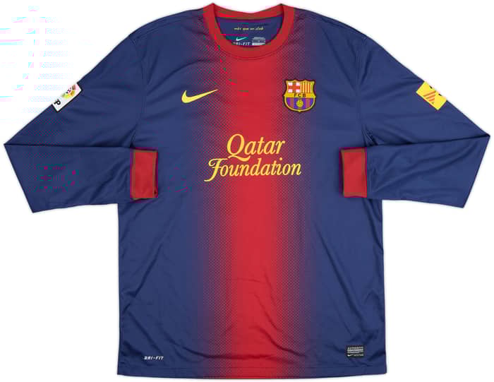2012-13 Barcelona Home L/S Shirt Messi #10 - 7/10 - (L)