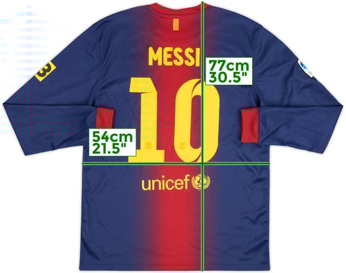 2012-13 Barcelona Home L/S Shirt Messi #10 - 7/10 - (L)