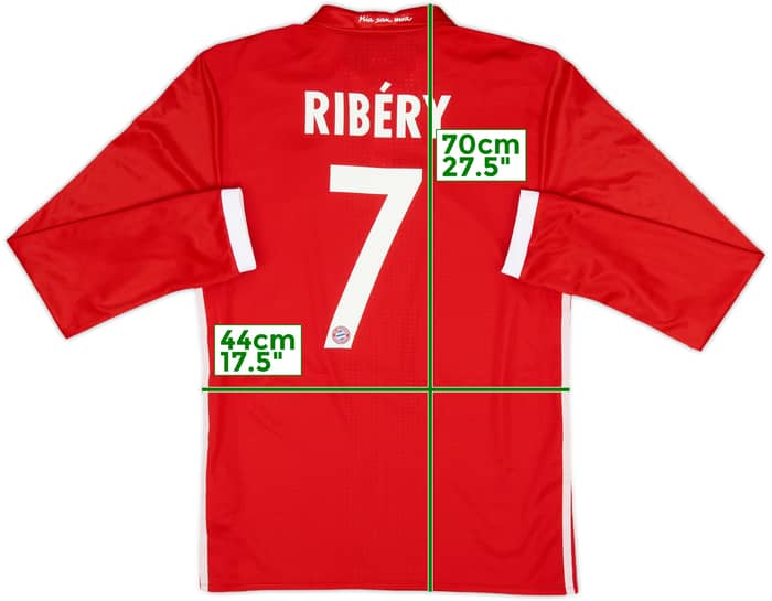 2016-17 Bayern Munich Player Issue Home L/S Shirt Ribery #7 - 9/10 - (M)