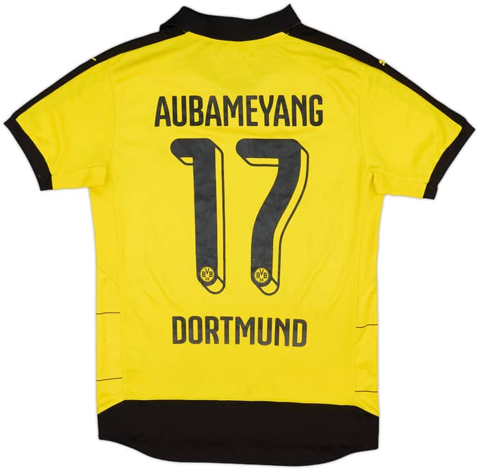 2015-16 Borussia Dortmund Home Shirt Aubameyang #17 - 7/10 - (S)