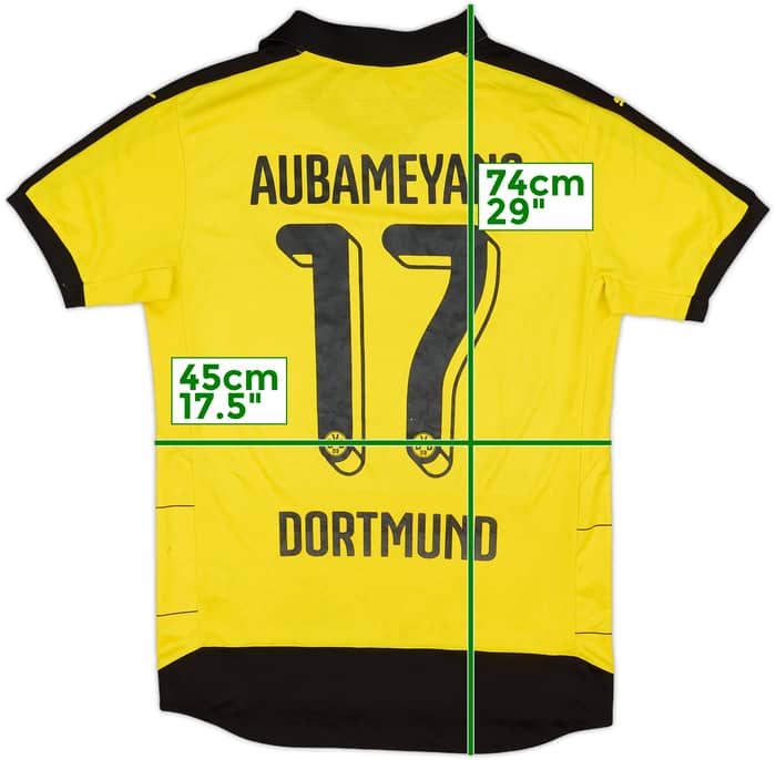 2015-16 Borussia Dortmund Home Shirt Aubameyang #17 - 7/10 - (S)
