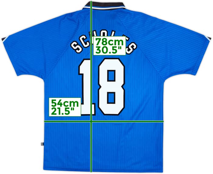1996-98 Manchester United Third Shirt Scholes #18 - 8/10 - (L)