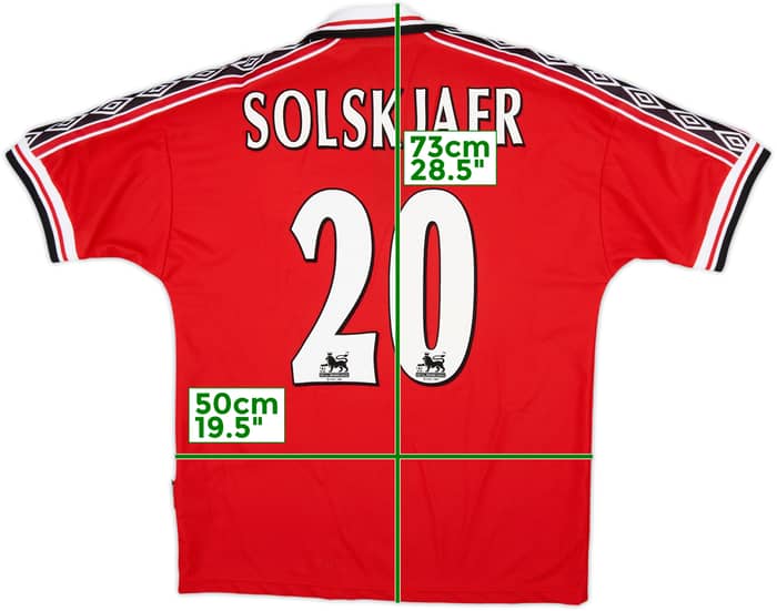 1998-00 Manchester United Home Shirt Solskjaer #20 - 9/10 - (M)