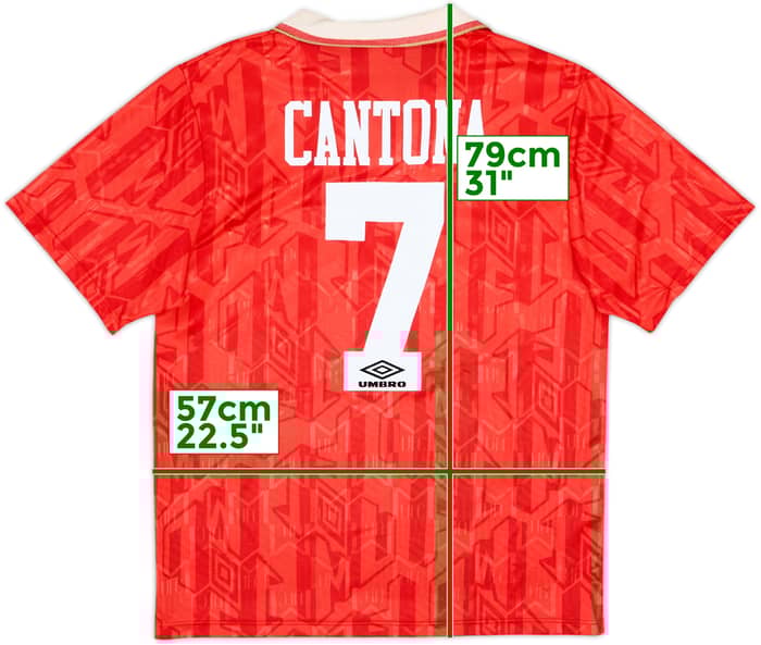 1992-94 Manchester United Home Shirt Cantona #7 - 6/10 - (L)