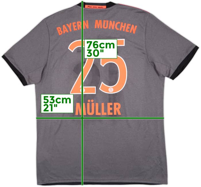 2016-17 Bayern Munich Away Shirt Muller #25 (L)