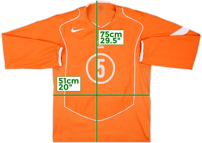 2004-06 Netherlands Player Issue Home L/S Shirt #5