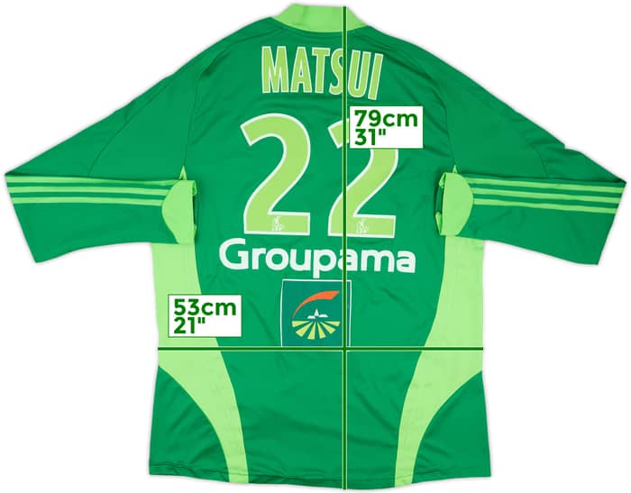 2008-09 Saint Etienne Match Issue Home L/S Shirt Matsui #22