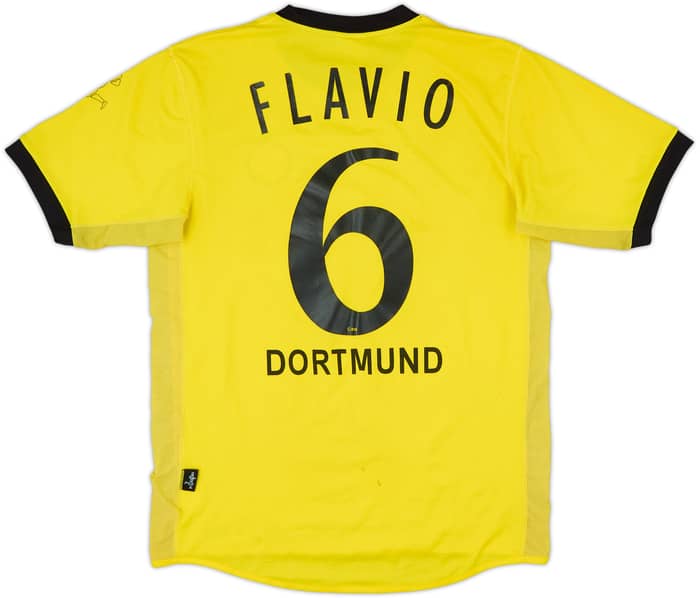 2003-04 Borussia Dortmund Signed Home Shirt Flavio #6 - 6/10 - (S)
