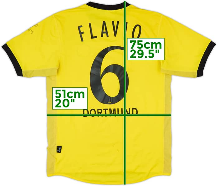 2003-04 Borussia Dortmund Signed Home Shirt Flavio #6 - 6/10 - (S)