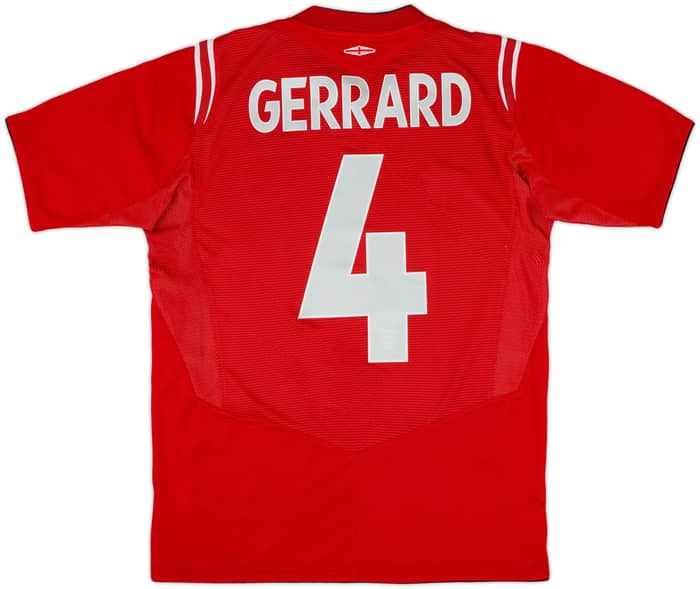 2004-06 England Away Shirt Gerrard #4 - 8/10 - (S)