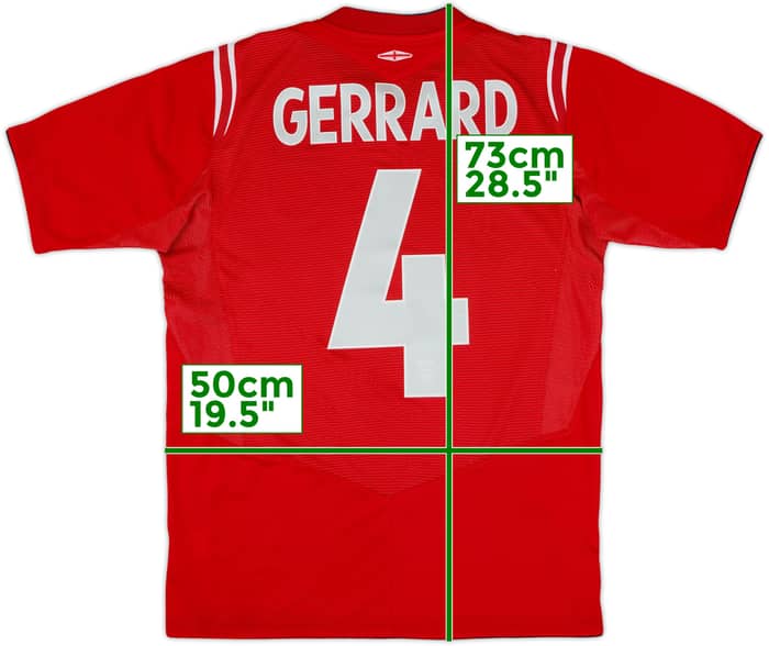 2004-06 England Away Shirt Gerrard #4 - 8/10 - (S)