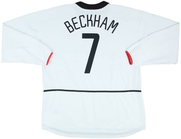 2002-03 Manchester United Away L/S Shirt Beckham #7 - 8/10 - (XXL)