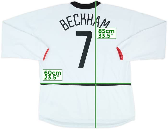 2002-03 Manchester United Away L/S Shirt Beckham #7 - 8/10 - (XXL)