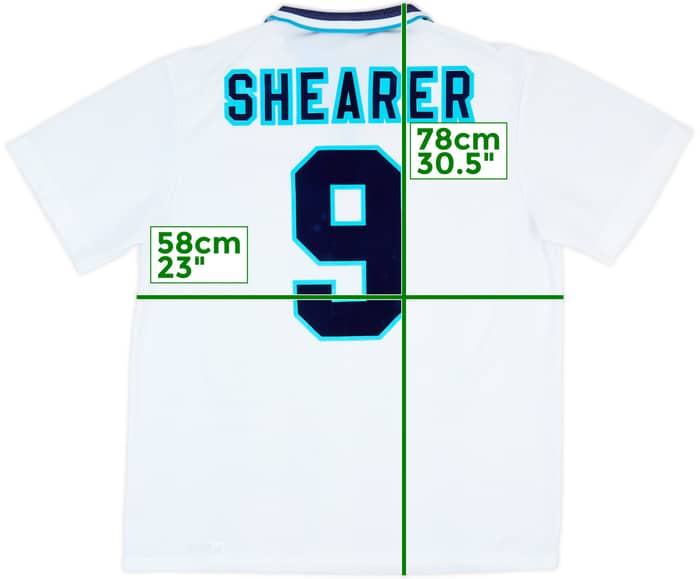 1995-97 England Home Shirt Shearer #9 - 10/10 - (XL)