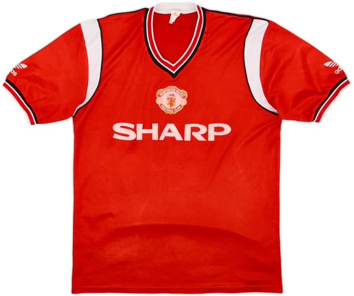 1984-86 Manchester United Home Shirt #4 (Moses) - 8/10 - (L)