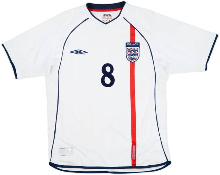2001-03 England Home Shirt Scholes #8 - 6/10 - (M)
