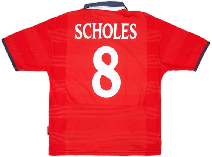 1999-01 England Away Shirt Scholes #8 - 8/10 - (M)