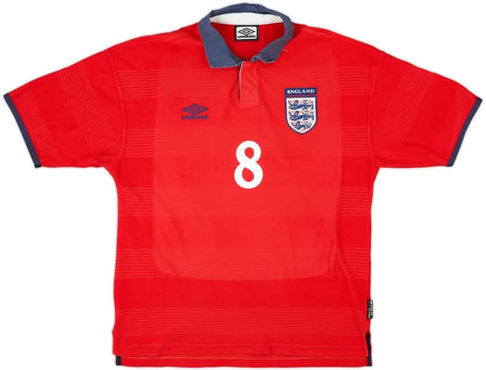 1999-01 England Away Shirt Scholes #8 - 8/10 - (M)